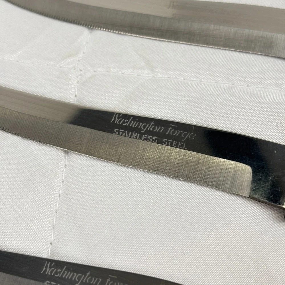 Vintage Washington Forge Steak Knife Carving Set 24K Gold Plated‎ Boxed MCM